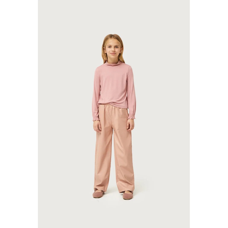 Girls Pink Knit Turtleneck Top