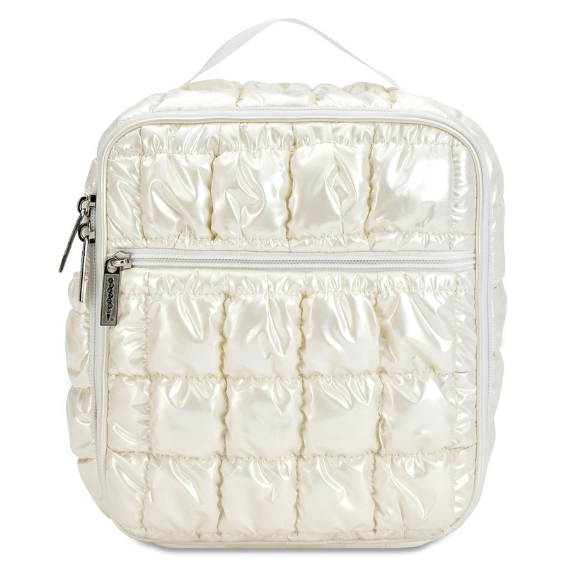 Iscream Pearl White Shiny Puffer Lunch Tote