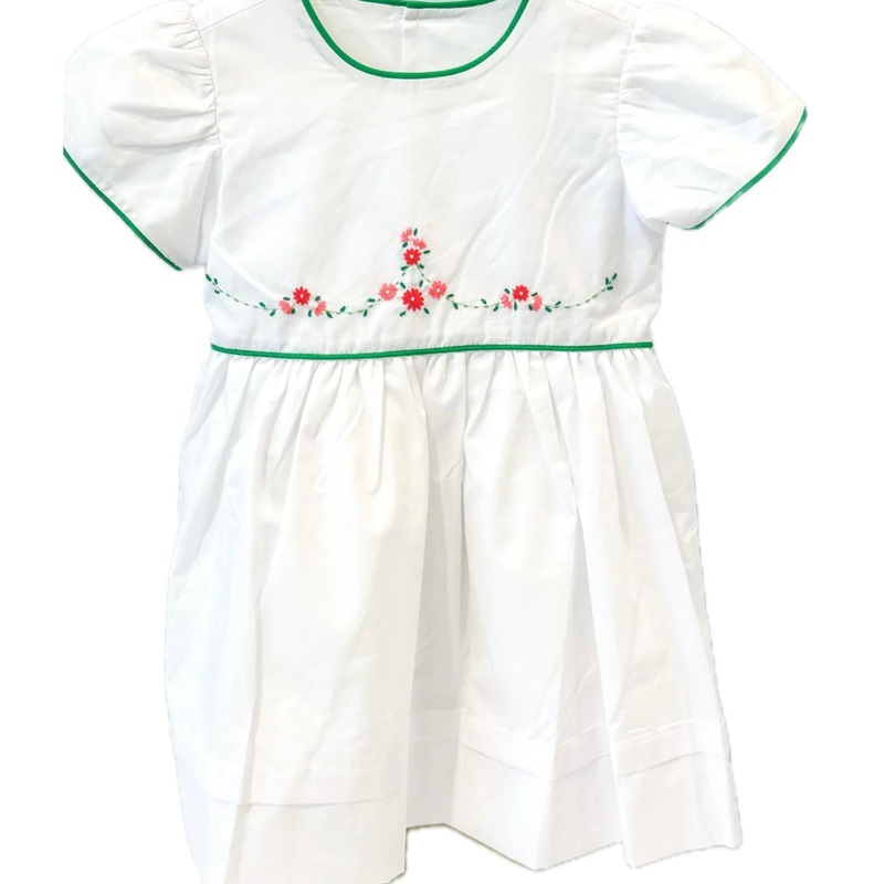 Phoenix & Ren White Eloise Red/Pin Flowers Christmas Dress