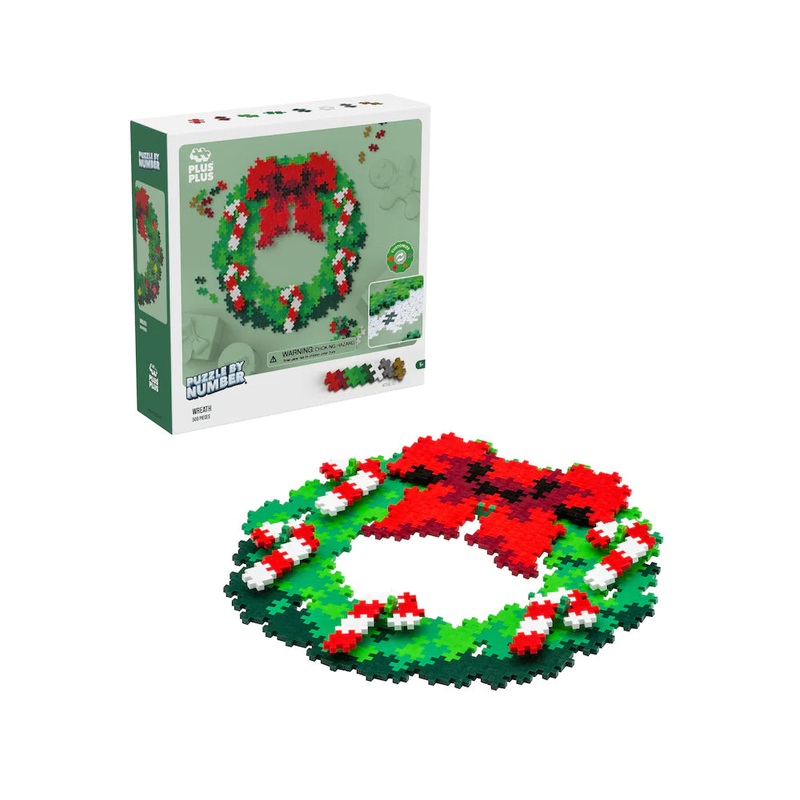Plus Plus Puzzle by Number - 500pc Holiday Wreath
