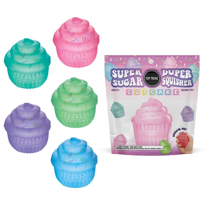 Super Duper Sugar Squisher Toy - Sprinkle Filled Cupcake