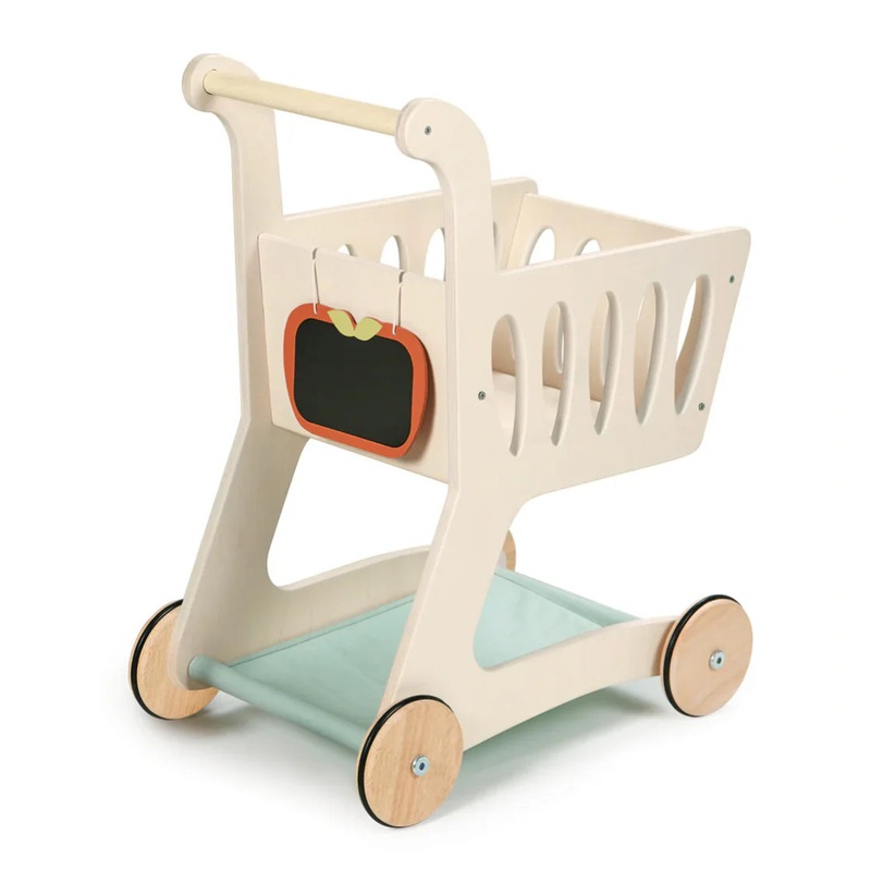 Tender Leaf White Wooden Shopping Cart