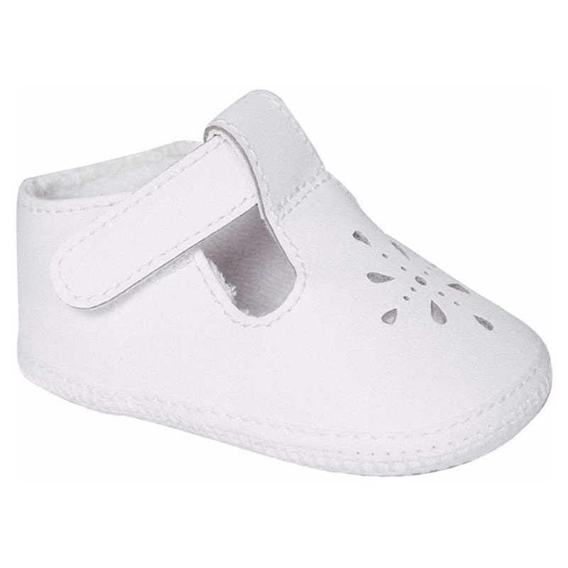 Baby Deer Kennedy Leather Crib Shoes- White