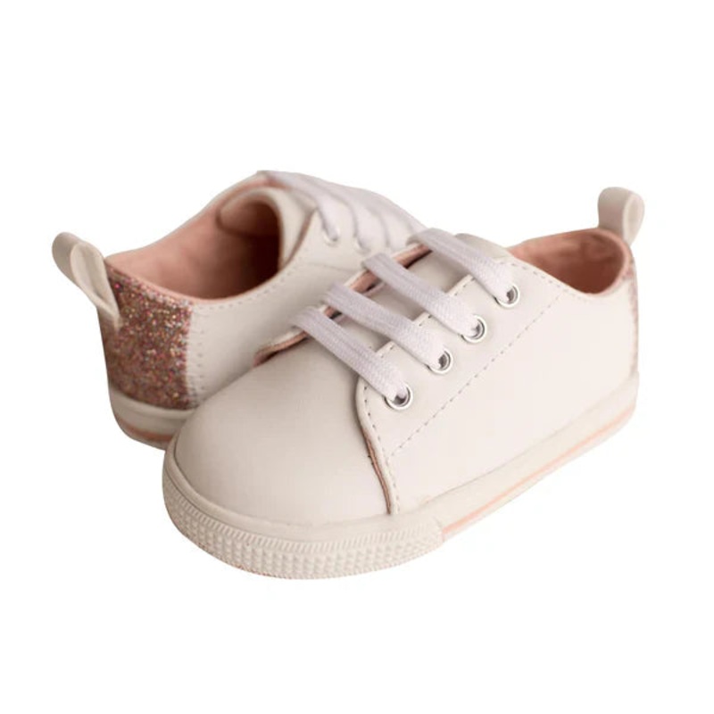 Baby Deer Lennon Sneaker-White/Rainbow Glitter