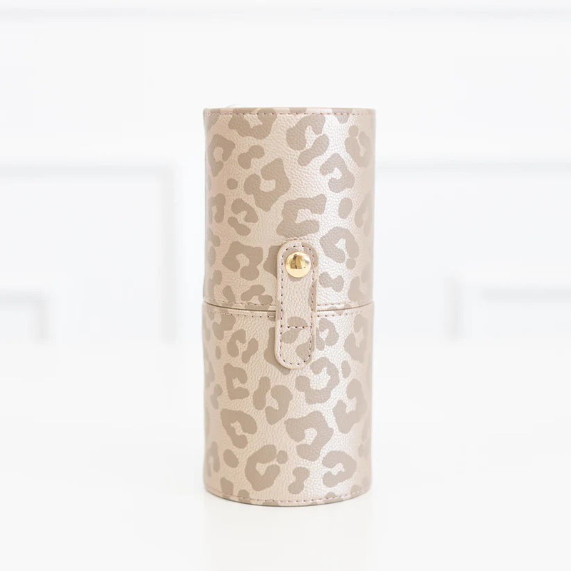 Hollis Leopard Print Brush Holder