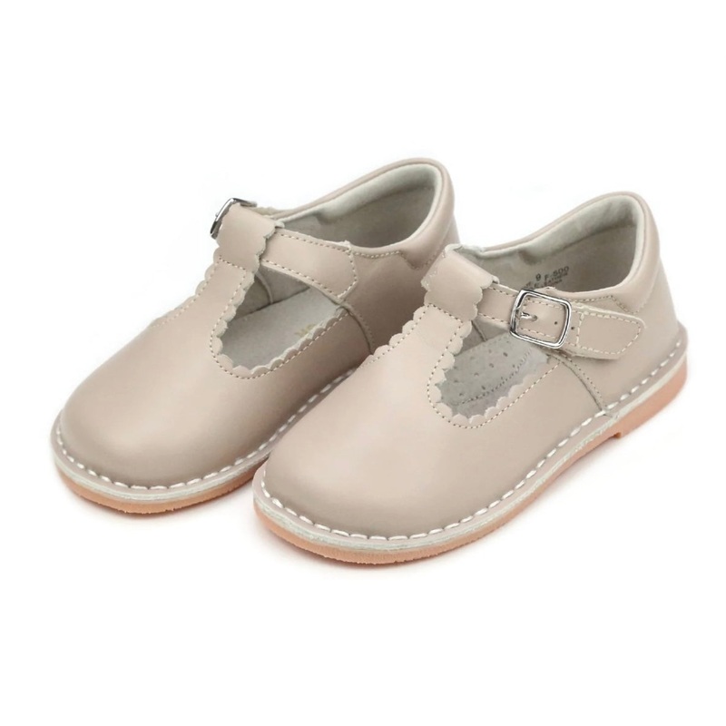 Lamour - Selina Scalloped T-strap Mary Jane - Almond