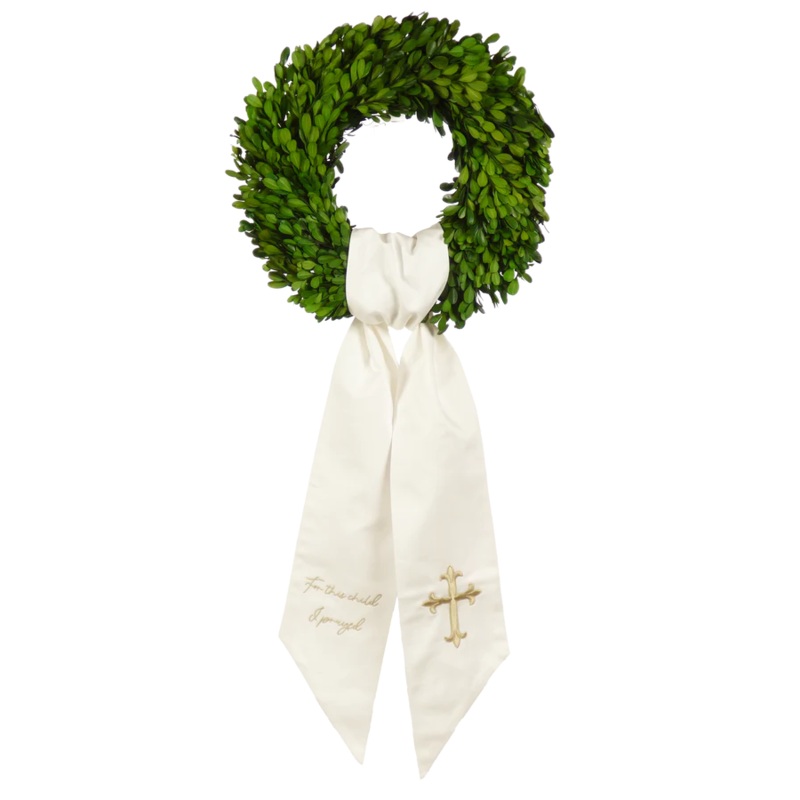The Yellow Lamb Wreath Sash: For This Child I Prayed For