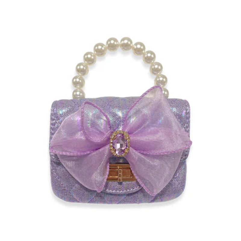 Doe a Dear Metallic Bow Quilted Purse - Lavender