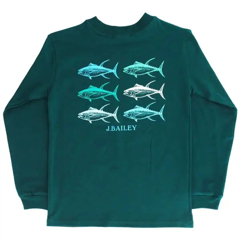 J. Bailey Logo L/S Tee Shirt - Tuna on Teal