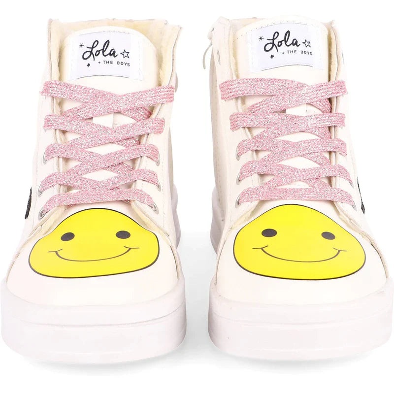 Lola and the Boys Sneaker-Rainbow Smiley Hi-Top