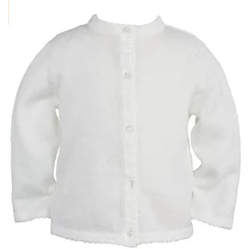 Petit Ami Classics Scalloped Sweater - White