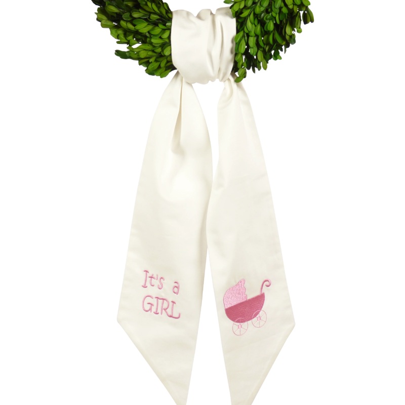 The Yellow Lamb Wreath Sash: Its A Girl