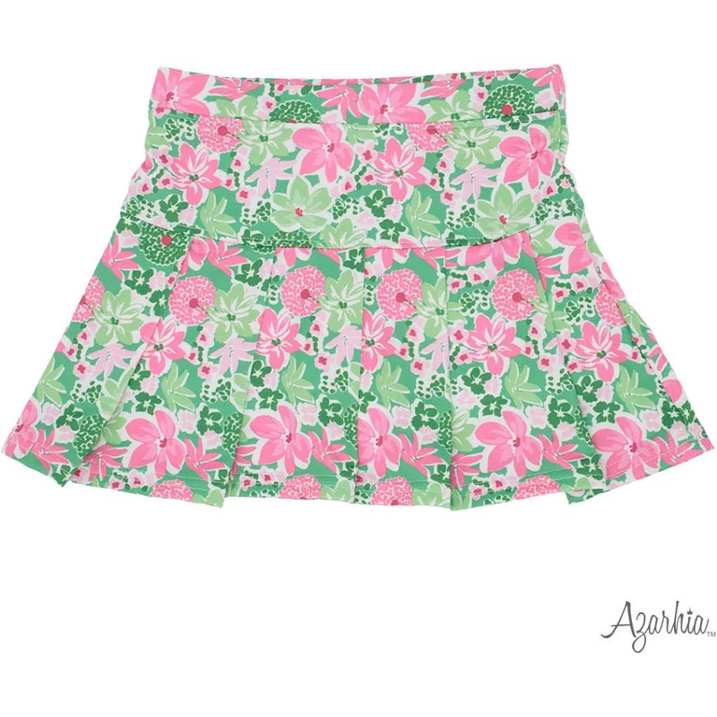 Azarhia Athleisure Botanical Flowers Tennis Skirt