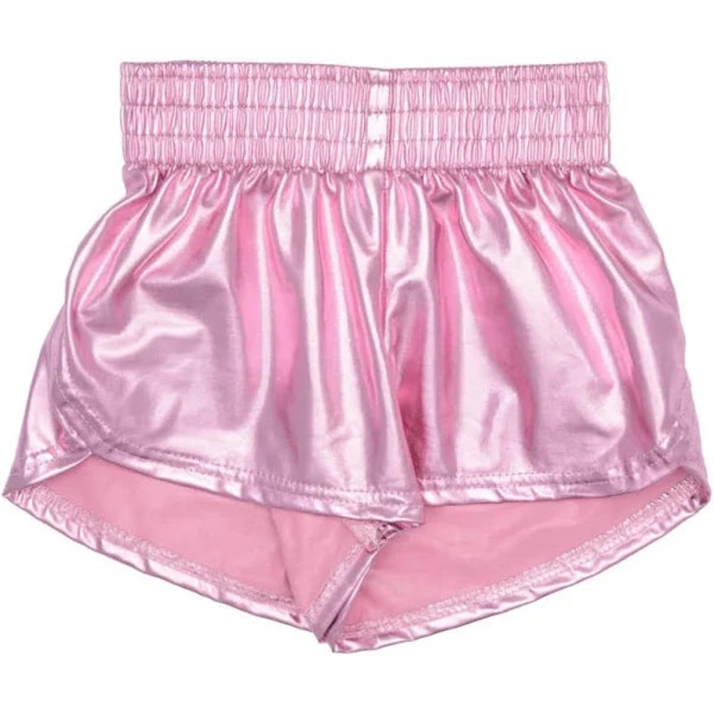 Azarhia Athleisure Steph Metallic Shorts - Light Pink