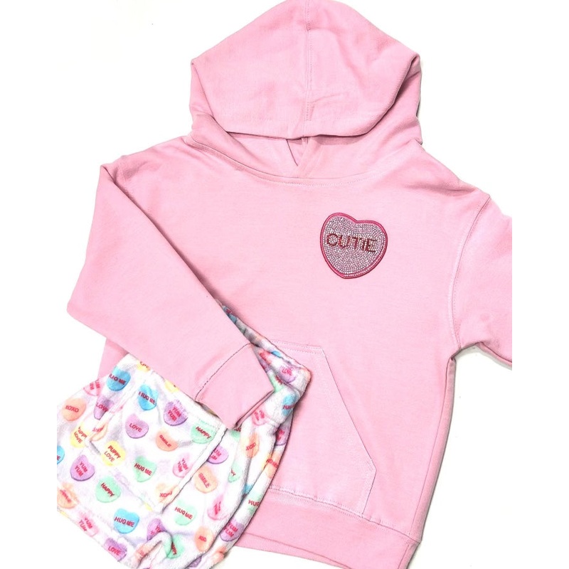 Azarhia Pink L/S Valentine Cutie Hooded Sweatshirt