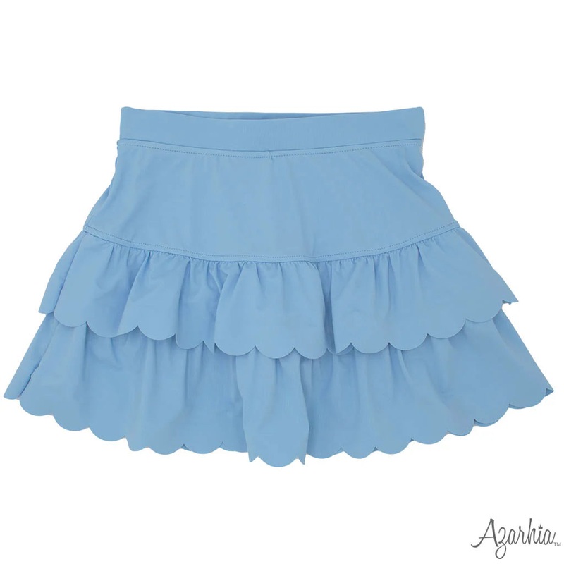 Azarhia Scalloped Skort - Light Blue
