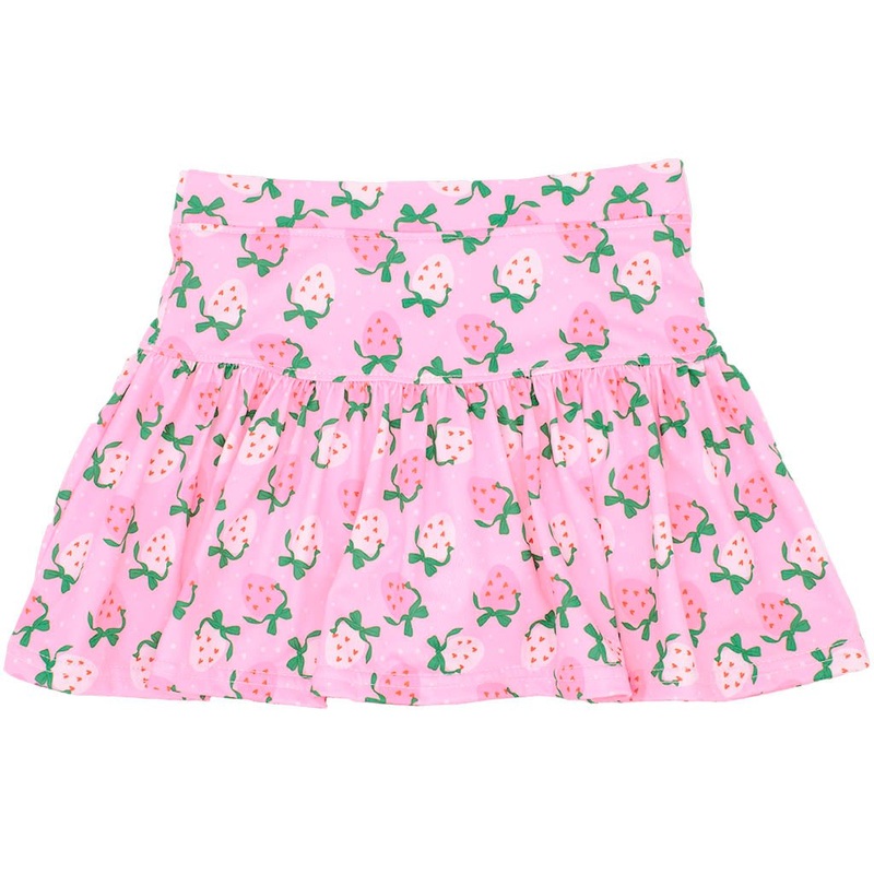 Azarhia Strawberry Valentine Hearts Gathered Skort