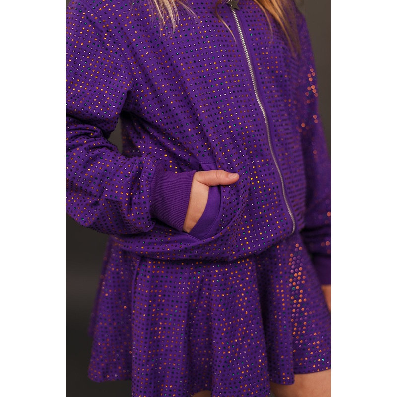Blended Spirit Purple Mardi Gras Rhinestone Skort