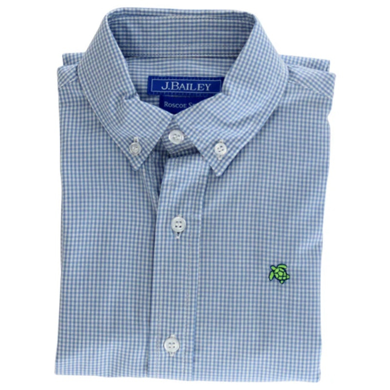 J. Bailey Roscoe Button Down Shirt - Blue Microcheck