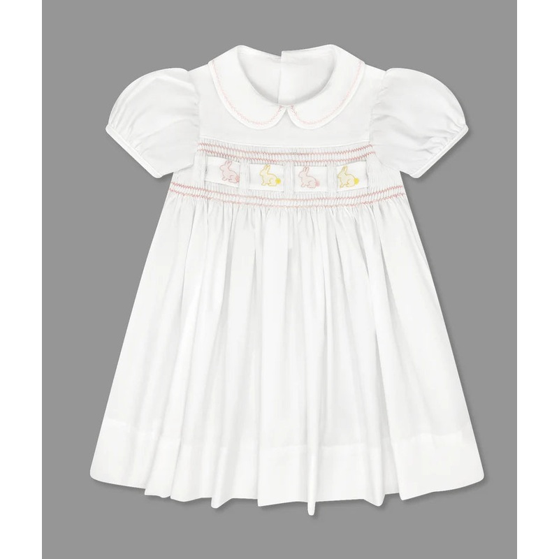 Lullaby Set Ruth Ribbon Dress - Blessings White, Pleasant Pink