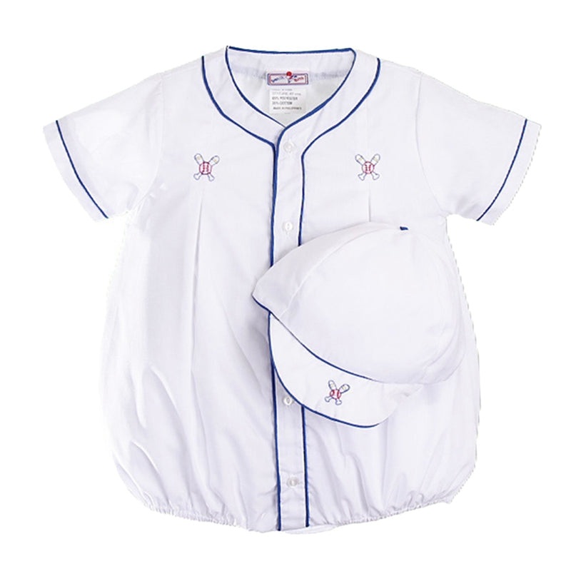 Petit Ami NB Dark Blue Romper and Hat- Baseball