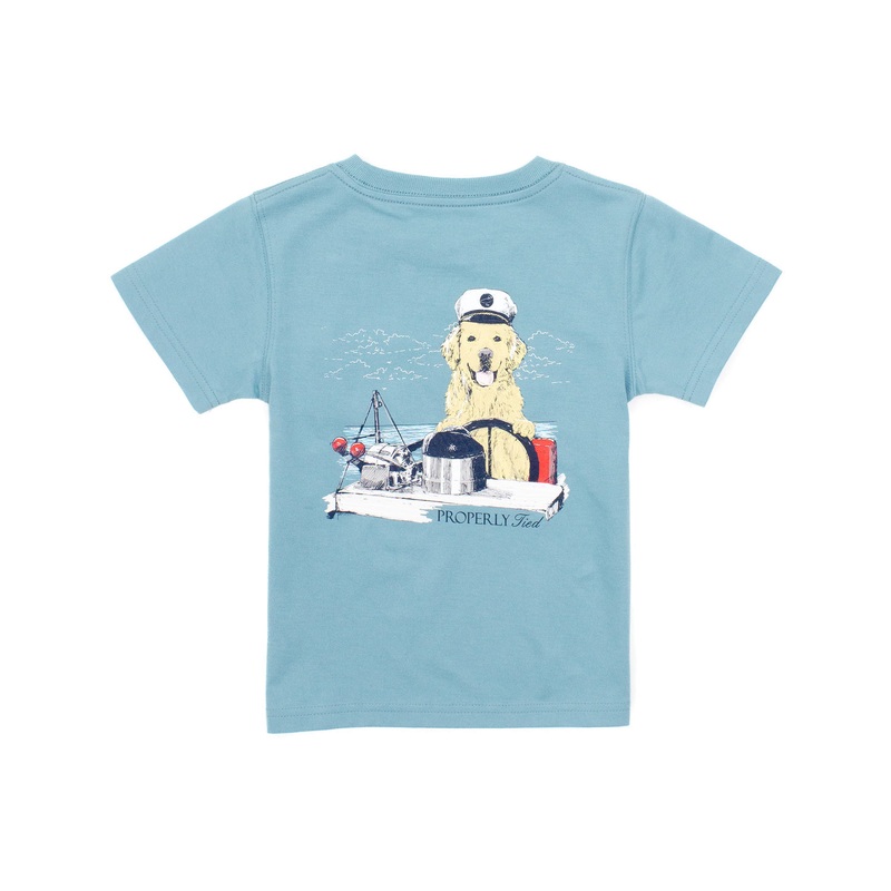 Properly Tied Golden Captain S/S Tee - Coastal Sky