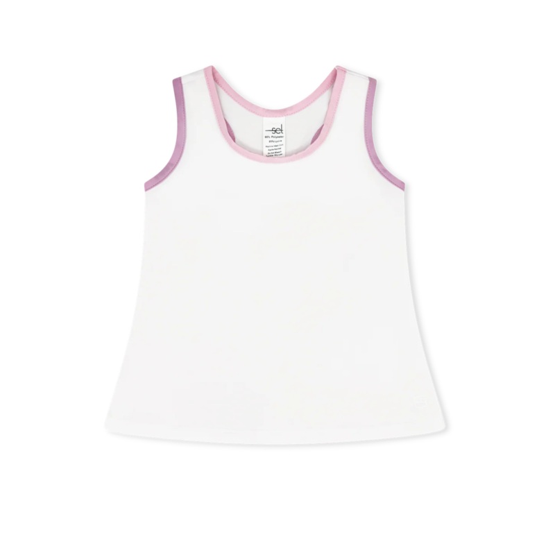 Set Athleisure Riley Tank Top - Pure Coconut/CC Pink/Petal Purple