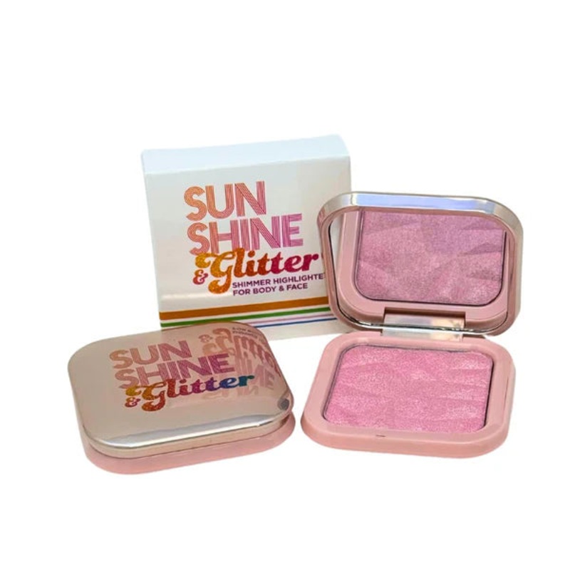 Sunshine & Glitter Highlighter Shimmer Compact - Pretty in Pink