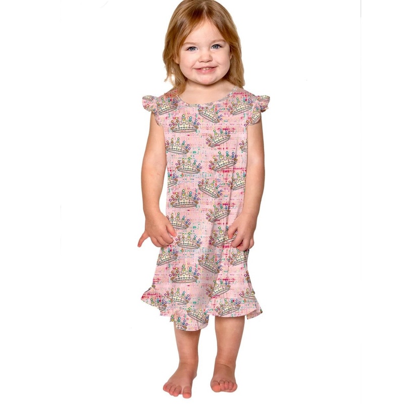 Sunshine Society Pink Jeweled Crown Silky Gown