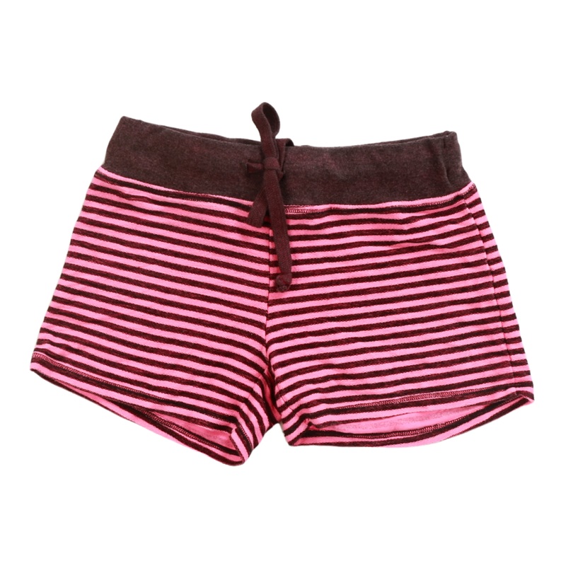 T2LOVE S/S Draw String Shorts - Neon Pink Stripe