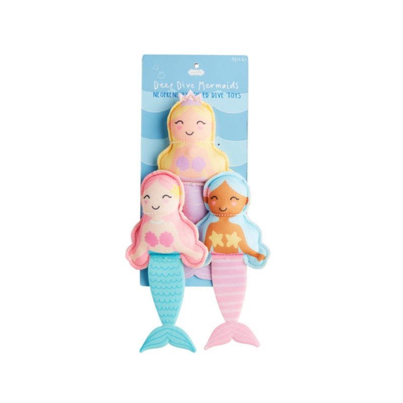 Mud Pie 3Pk Neoprene Dive Toy Set - Mermaid