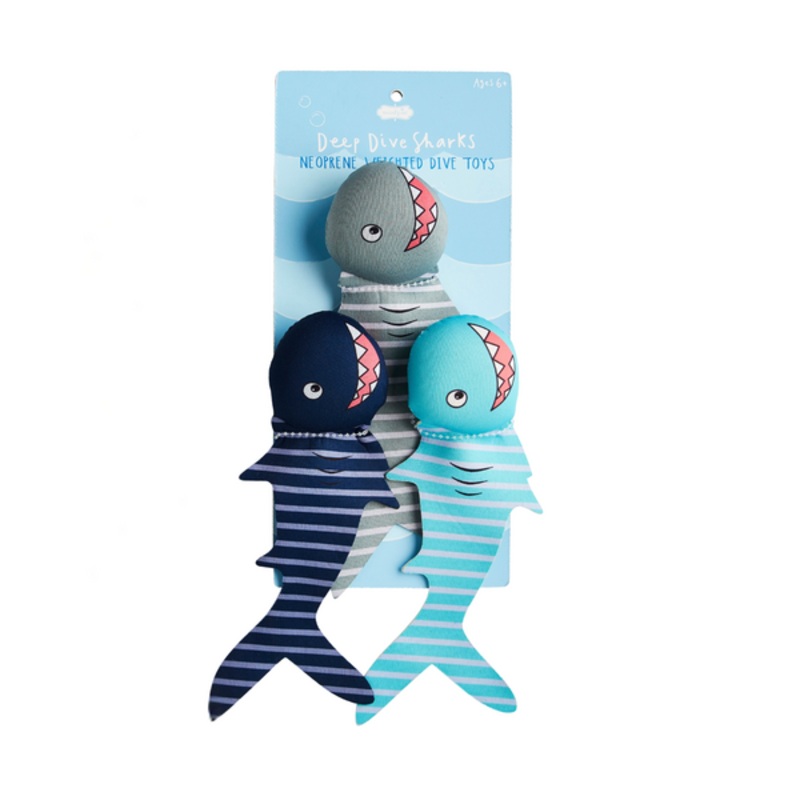 Mud Pie 3Pk Neoprene Dive Toy Set - Shark