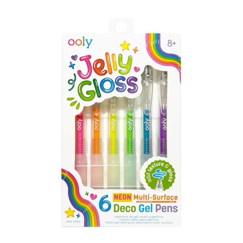 Ooly Jelly Gloss Neon Multi Surface Deco. Gel Pens (Set of 6)