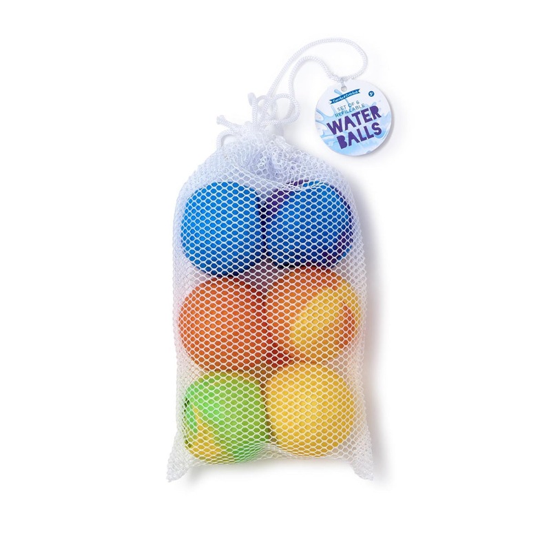6Pk Refillable Splash Water Balls with Mesh Drawstring Bag