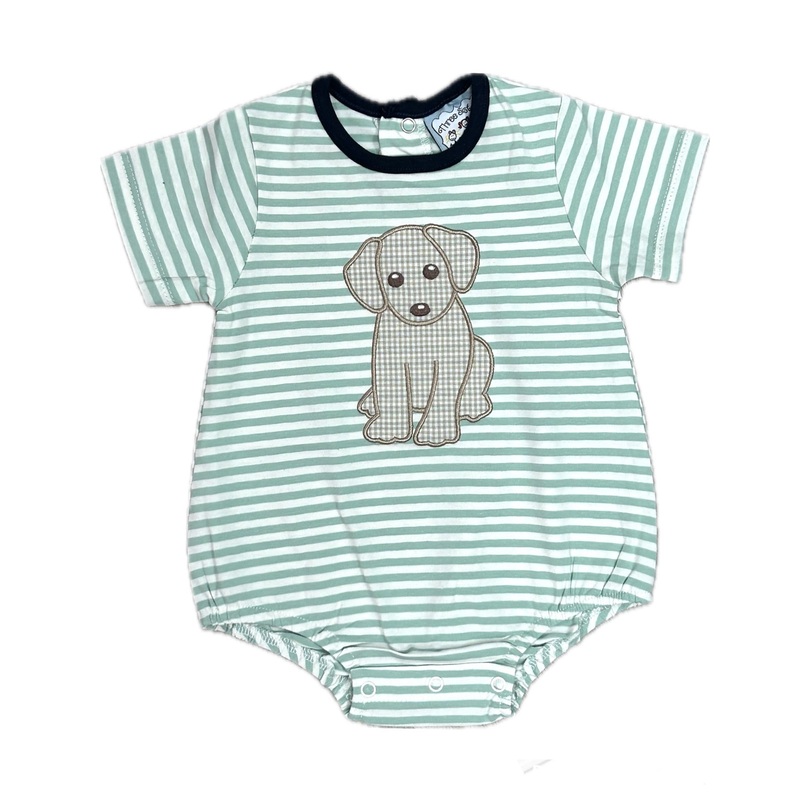 Boys Appliqued Bubble - Puppy