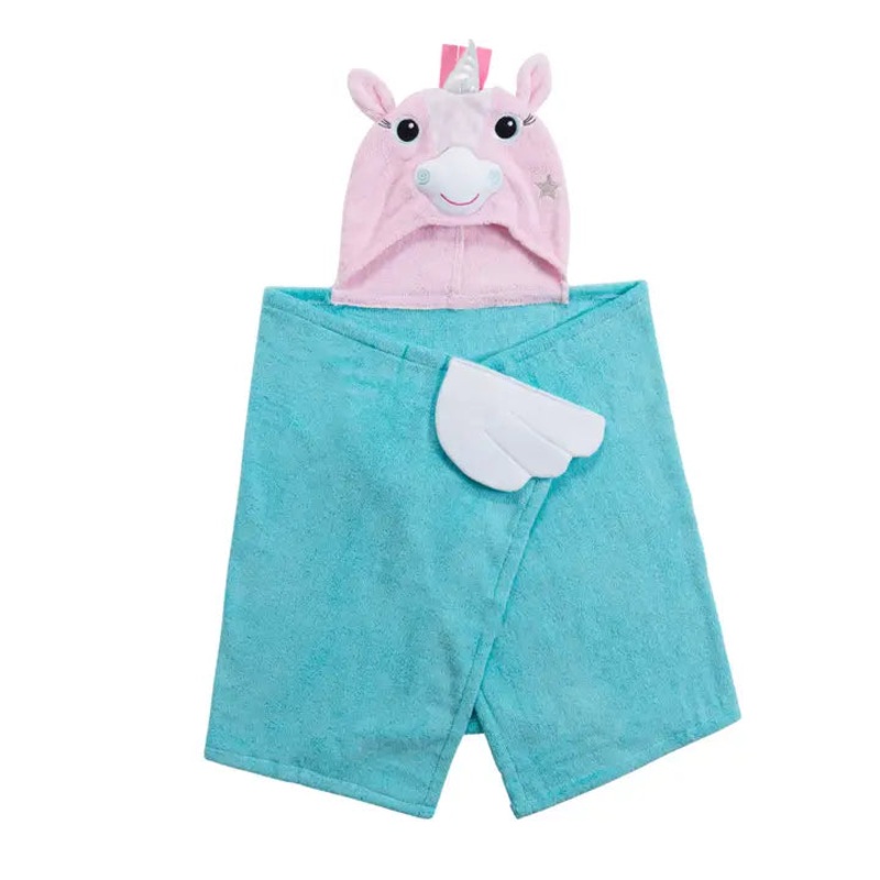 Kids Plush Terry Hooded Bath Towel - Allie the Alicorn