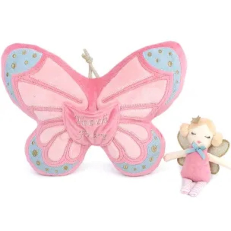 Mon Ami Tooth Fairy Pillow Pink Butterfly