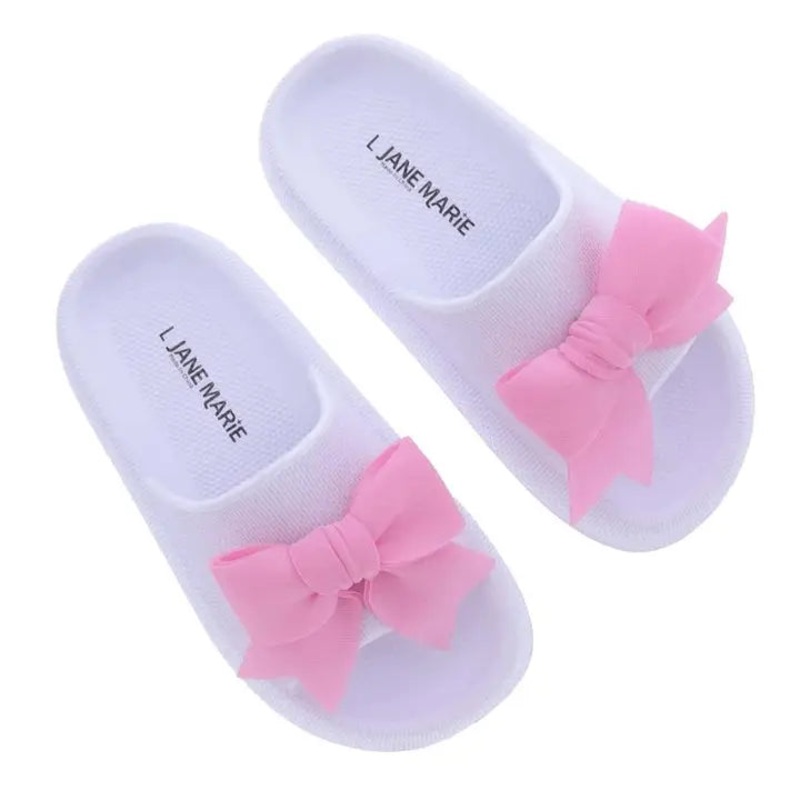 White Eloise Open Toe Slides