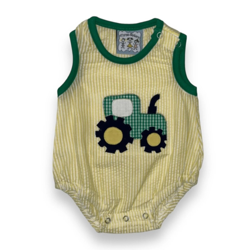 Boys Appliqued Bubble - Tractor