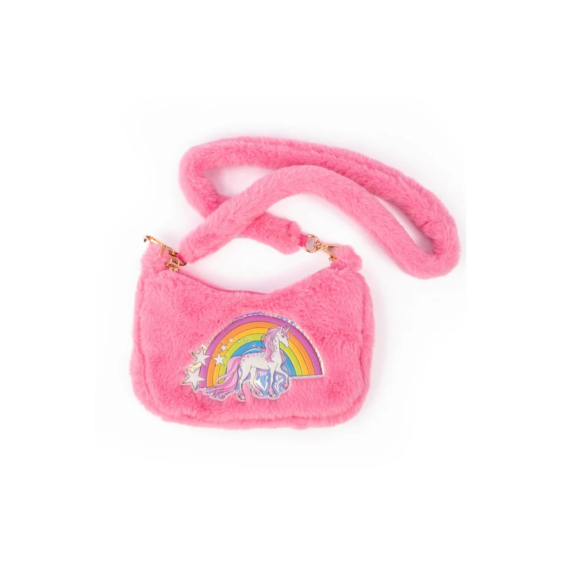 Great Pretenders Pink Rainbow Cuddle Crossbody Purse