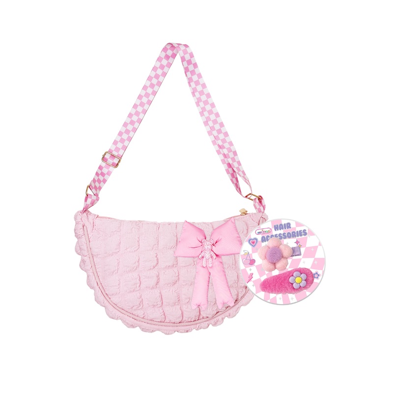 Hot Focus Bowtiful Puffer Crossbody Bag - Bowtiful