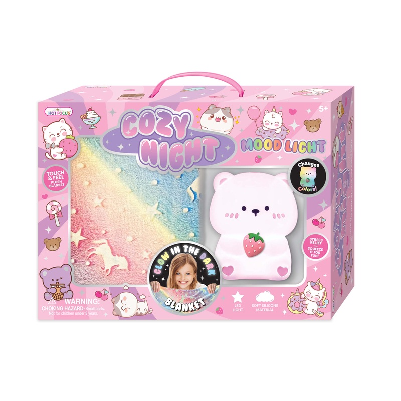 Hot Focus Cozy Night LED Mood Light & Blanket Set - Critters