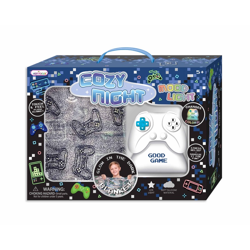 Hot Focus Cozy Night LED Mood Light & Blanket Set - Gaming