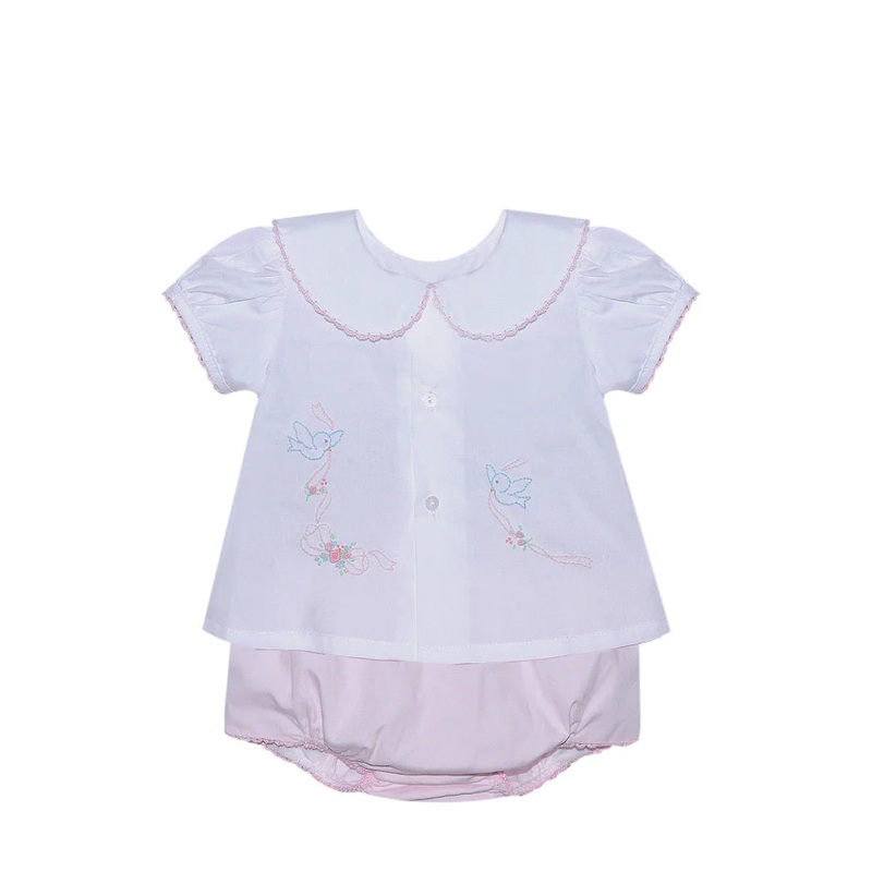 Pink Avery Diaper Set - Birds with Bows