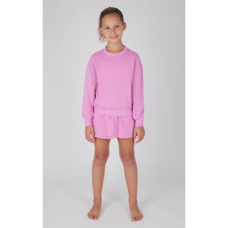 Terry Brushed Crew Pullover and Skort Pink