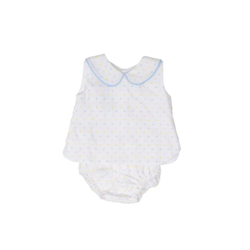 The Oaks Pastel Swiss Dot Raleigh Diaper Set