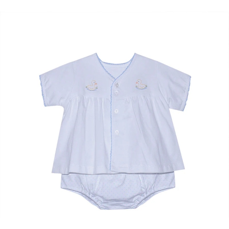White Brennan Boy Diaper Set - Duckies