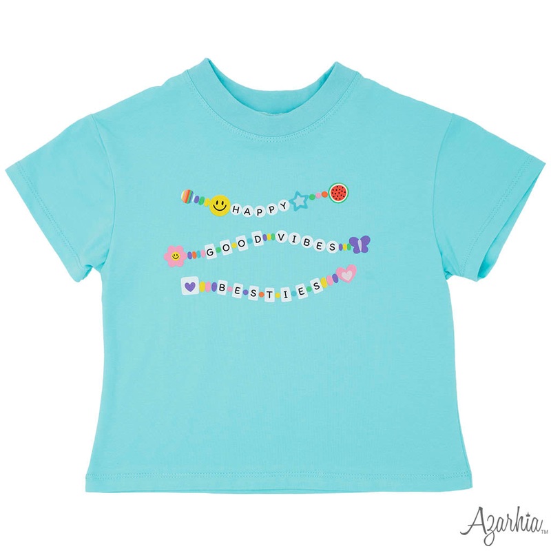 Azarhia Boxy Tee - Sky Blue Friendship Bracelet