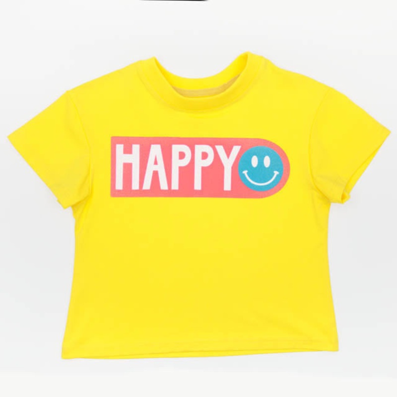 Azarhia Boxy Tee - Yellow Glitter Happy