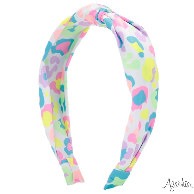 Azarhia Knotted Headband - Neon Leopard